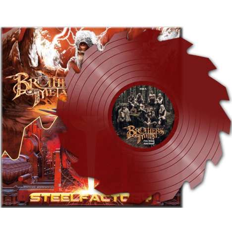 U.D.O. &amp; Brothers Of Metal: Fire Blood And Steel / Blood And Fire (Limited Edition) (Red Colored Shape Vinyl), Single 12"