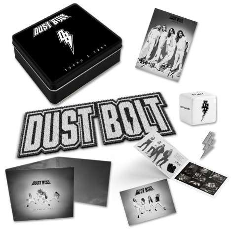 Dust Bolt: Sound &amp; Fury (Limited Edition) (Metallbox), 1 CD und 1 Merchandise