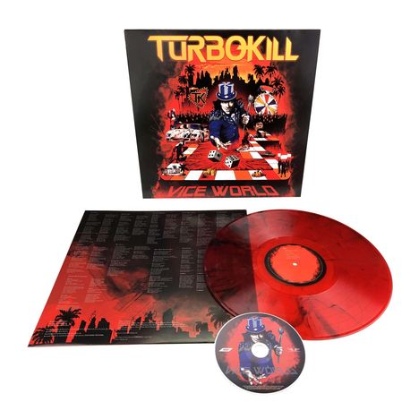 Turbokill: Vice World (Red w/ Black Splatter Vinyl), 1 LP und 1 CD