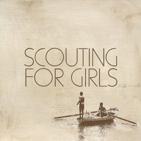 "SCOUTING FOR GIRLS" in großen Buchstaben. Zwei Personen in einem Boot auf einem ruhigen Gewässer.
