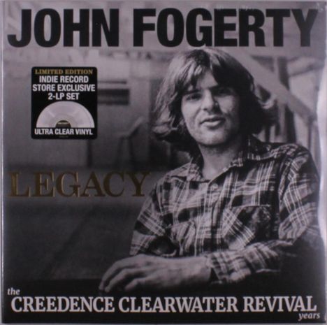 JOHN FOGERTY, LEGACY, the CREEDENCE CLEARWATER REVIVAL years, Limited Edition Vinyl Set. Foto eines Mannes in kariertem Hemd.