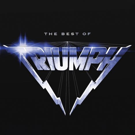 Text: "The Best of Triumph". Metallic Logo-Design, strahlend und geometrisch, vor schwarzem Hintergrund.
