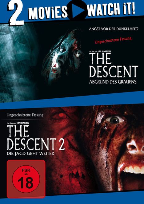 The Descent 1+2, 2 DVDs