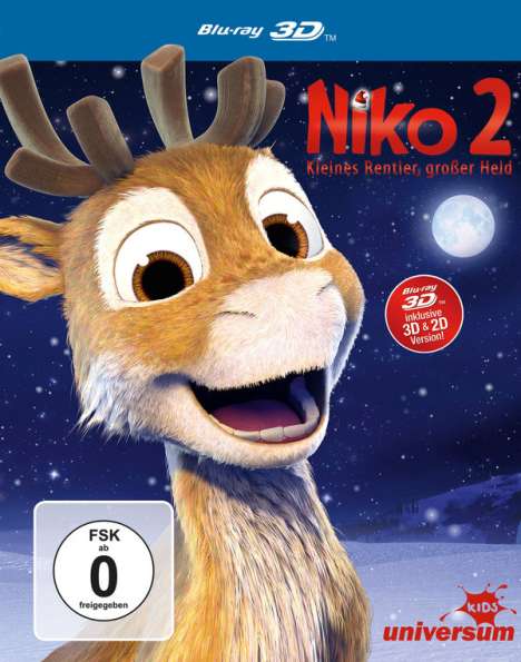 Niko 2 - Kleines Rentier, großer Held (2D &amp; 3D Blu-ray), Blu-ray Disc
