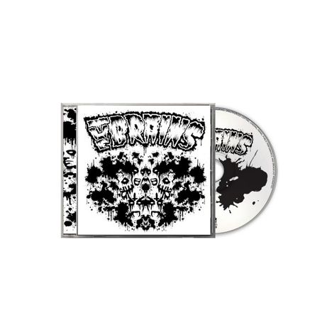 Text: "The Brains". Ein CD-Cover mit schwarz-weißen Tintenklecksen in symmetrischem Muster.