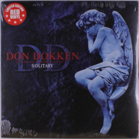 "Don Dokken Solitary" in roten Buchstaben, daneben Engelsstatue. Oben links ein rotes Rundlogo: "Limited Edition Red Vinyl".