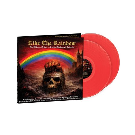 "Ride The Rainbow: The Ultimate Tribute to Ritchie Blackmore's Rainbow" steht oben. Cover zeigt eine Hand, die einen Helm trägt.