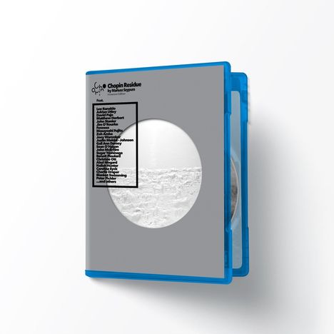 "Chopin Residue by Mariusz Szypura" steht oben; mehrere Künstlernamen darunter. Das Gehäuse ist blau mit grauer Hülle.