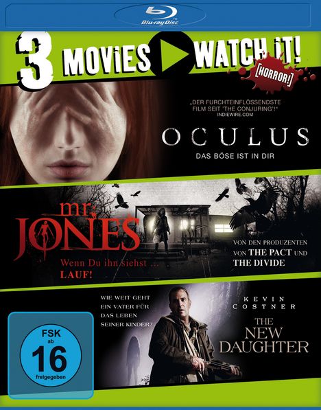 Oculus / Mr. Jones / The New Daughter (Blu-ray), 3 Blu-ray Discs