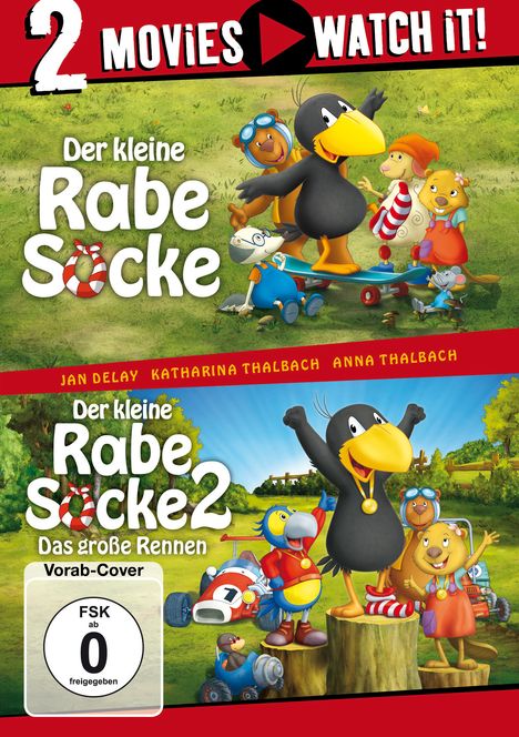 Der kleine Rabe Socke 1 &amp; 2, 2 DVDs