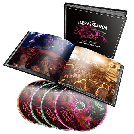 LaBrassBanda: Around The World (Live) (Limited Fanbuch Edition), 1 CD, 2 DVDs und 1 Blu-ray Disc