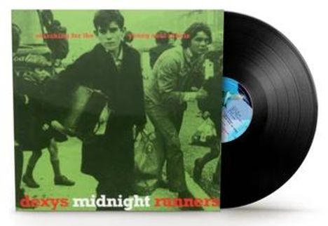 "Searching for the young soul rebels." Foto mit Menschen in Bewegung, ein Vinyl mit schwarz-grünem Cover.
