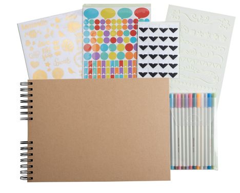 Set Scrapbooking, Album 32x22cm, Kraft, Scrap' Addict, Diverse