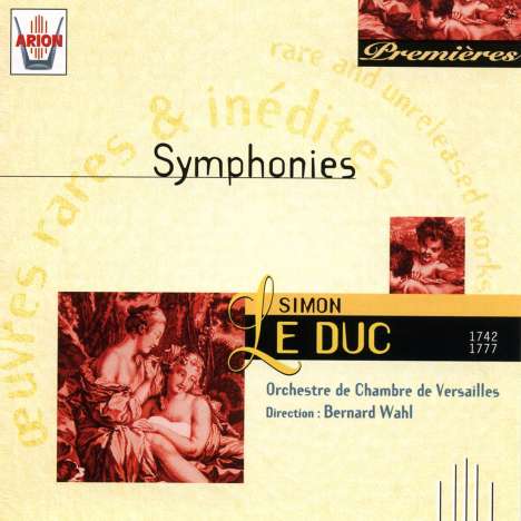 Simon le Duc (1742-1777): Symphonien Nr.1-3, CD