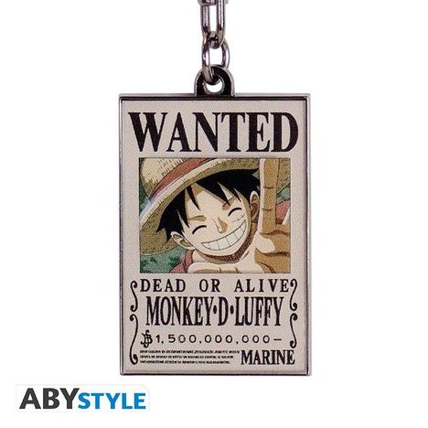 "Wanted. Dead or Alive. Monkey D. Luffy. $1,500,000,000. Marine." Abgebildet ist ein lachender Mann mit Strohhut.