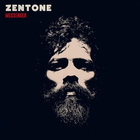 Oben links steht "ZENTONE" in Weiß und "MESSENGER" in Rot. Darunter ein Gesicht im Schattenstil.