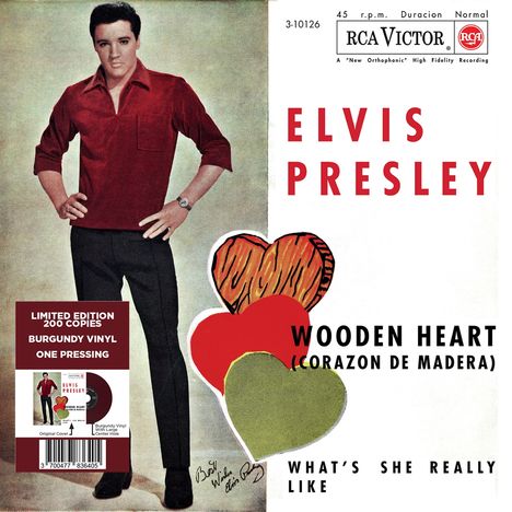 Elvis Presley (1935-1977): Wooden Heart (Limited Edition) (Burgundy Vinyl), Single 7"