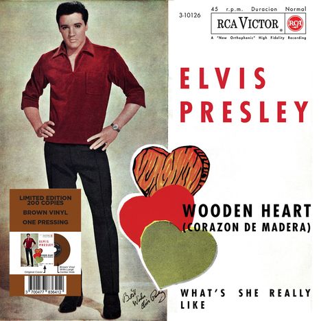 Elvis Presley (1935-1977): Wooden Heart (Limited Edition) (Brown Vinyl), Single 7"