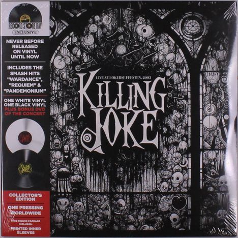 Killing Joke: Live At Lokerse Feesten, 2003 (RSD) (Collector's Edition) (White &amp; Black Vinyl), 2 LPs und 1 DVD