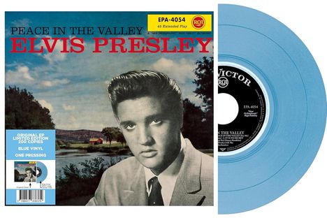 Elvis Presley (1935-1977): EP Peace In The Valley (US) (Limited Edition) (Blue Vinyl), Single 7"