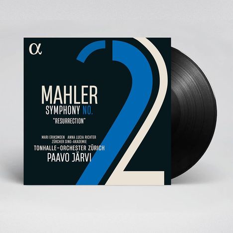Mahler, Symphony No. "Resurrection", Tonhalle-Orchester Zürich, Paavo Järvi. Dunkles Cover mit blauer Zahl 2.