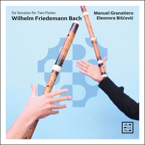 "Six Sonatas for Two Flutes; Wilhelm Friedemann Bach; Manuel Granatiero, Eleonora Biščević; Zwei Hände mit Blockflöten."