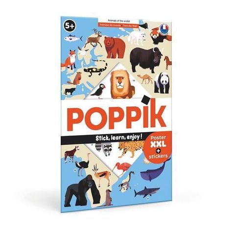 POPPIK - Lernposter &amp; Sticker Tiere der Welt, Spiele