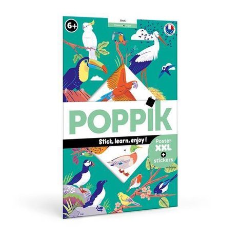 POPPIK - Lernposter &amp; Sticker Vögel, Spiele