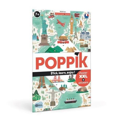 POPPIK - Lernposter &amp; Sticker Weltreise, Spiele