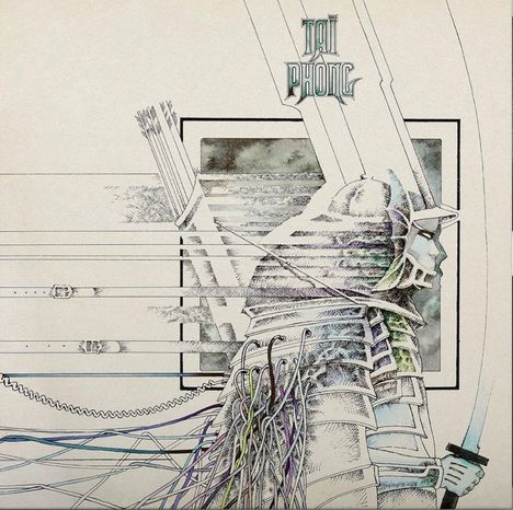 Text: "TAÏ PHONG". Illustration eines Samurai mit Schwert, dessen Rüstung in Kabeln verläuft.