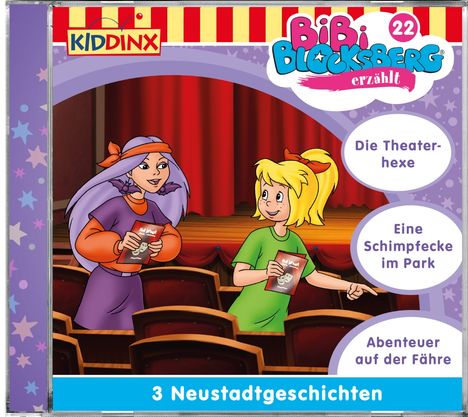 "3 Neustadtgeschichten. Die Theaterhexe. Eine Schimpfecke im Park. Abenteuer auf der Fähre. Zwei Figuren auf einer Bühne."
