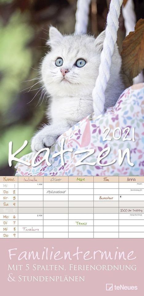 Katzen Familientermine 2021, Kalender