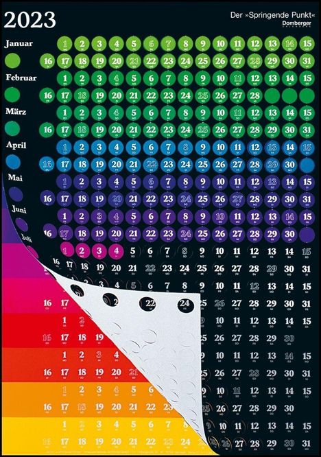 Michael Domberger: Der Springende Punkt schwarz 2023 57,5x81, Kalender