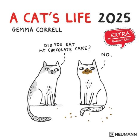 A Cat's Life 2025 - Wand-Kalender - Broschüren-Kalender - 30x30 - 30x60 geöffnet - Katzen - Cartoon, Kalender