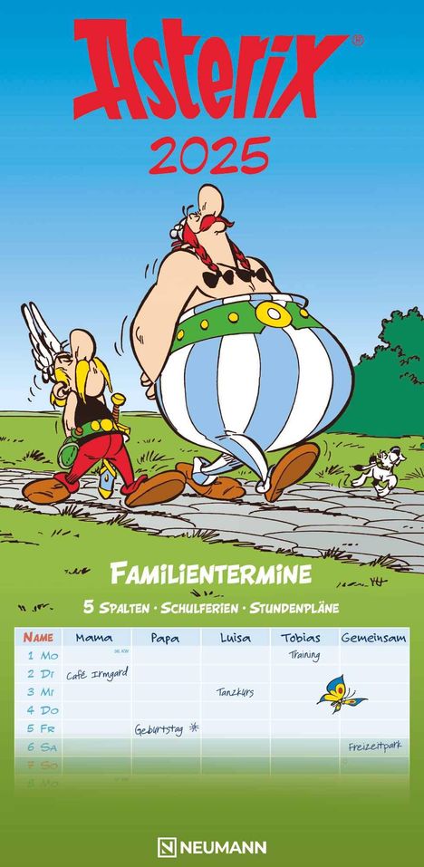 Asterix 2025 Familienplaner - Familien-Timer - Termin-Planer - Kids - Kinder-Kalender - Familien-Kalender - 22x45, Kalender