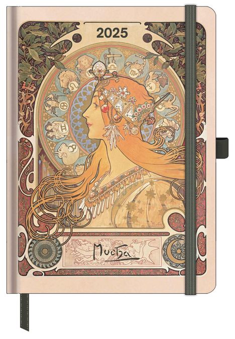 Alfons Mucha 2025 - Buchkalender - Taschenkalender - Kunstkalender - 16x22, Kalender