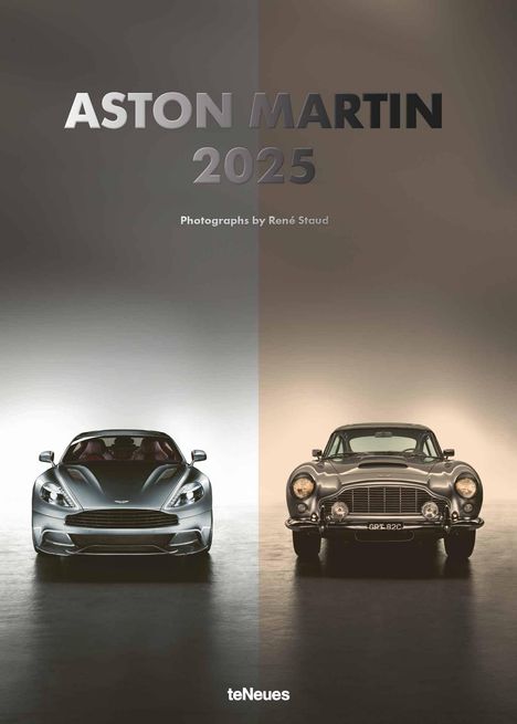 teNeues - Aston Martin 2025 Wandkalender, 50x70cm, Kalender mit zwölf atemberaubenden Aufnahmen von Aston Martin Modellen aus 110 Jahren Geschichte, fotografiert von Rene Staud, mit Spiralbindung, Kalender