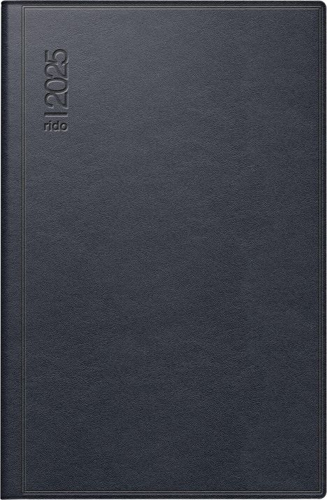 rido/idé 7016168905 Taschenkalender Modell partner/Industrie I (2025)| 2 Seiten = 1 Woche| A7| 224 Seiten| Leder-Einband| schwarz, Buch