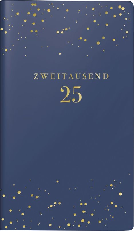 rido/idé 7016915045 Taschenkalender Modell Taschenplaner int. (2025) "Starry Night"| 2 Seiten = 1 Woche| A6| 144 Seiten| Kunstleder-Einband Trend| flexibel| dunkelblau, Buch