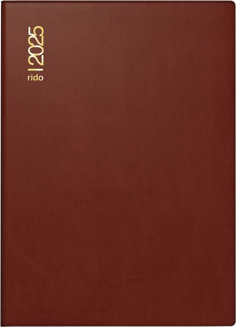 rido/idé 7018182295 Taschenkalender Modell Technik II (2025)| 1 Seite = 2 Tage| A6| 304 Seiten| Kunststoff-Einband| bordeaux, Buch