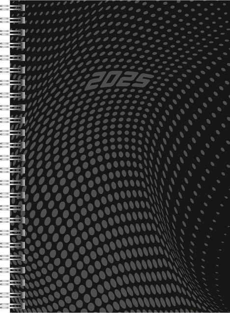 rido/idé 7021804905 Buchkalender Modell Timing 1 (2025)| 2 Seiten = 1 Woche| A5| 160 Seiten| PP-Einband| schwarz, Buch