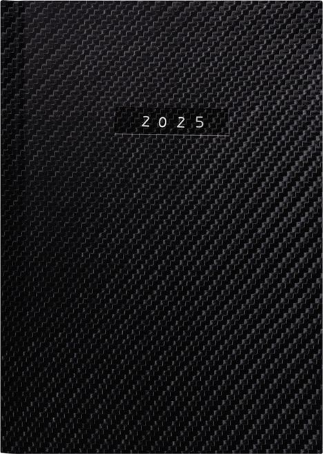 rido/idé 7021812805 Buchkalender Modell Chefplaner (2025) "Carbon"| 1 Seite = 1 Tag| A5| 400 Seiten| Kunstleder-Einband| flexibel| schwarz, Buch