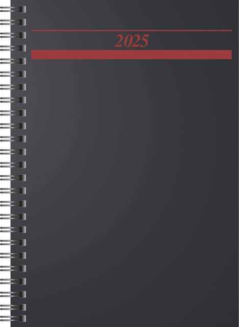 rido/idé 7021822905 Buchkalender Modell Timing 1 (2025)| 1 Seite = 1 Tag| A5| 464 Seiten| Schaumfolien-Einband| schwarz, Buch