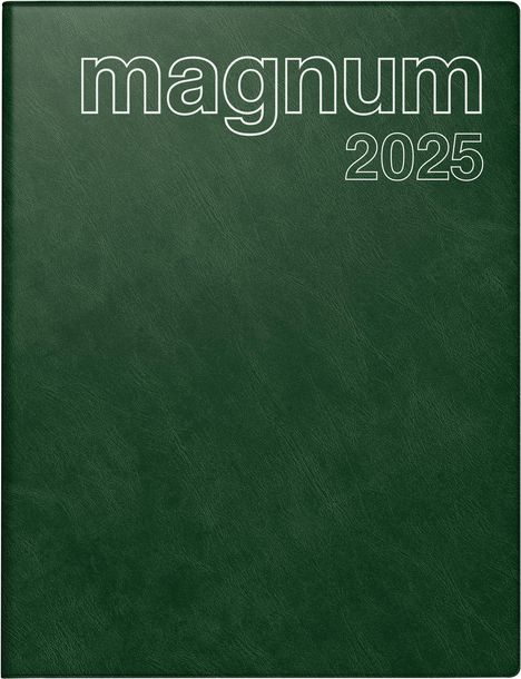 rido/idé 7027042585 Buchkalender Modell magnum (2025)| 2 Seiten = 1 Woche| 183 × 240 mm| 144 Seiten| Schaumfolien-Einband Catana| dunkelgrün, Buch