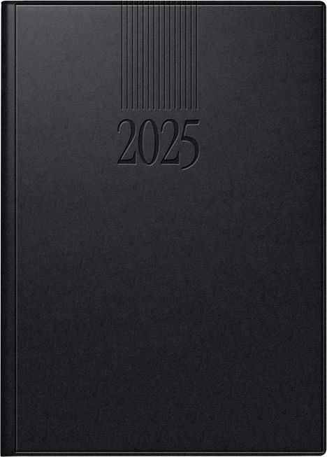 rido/idé 7028903905 Buchkalender Modell ROMA 1 (2025)| 1 Seite = 1 Tag| A5| 416 Seiten| Balacron-Einband| schwarz, Buch
