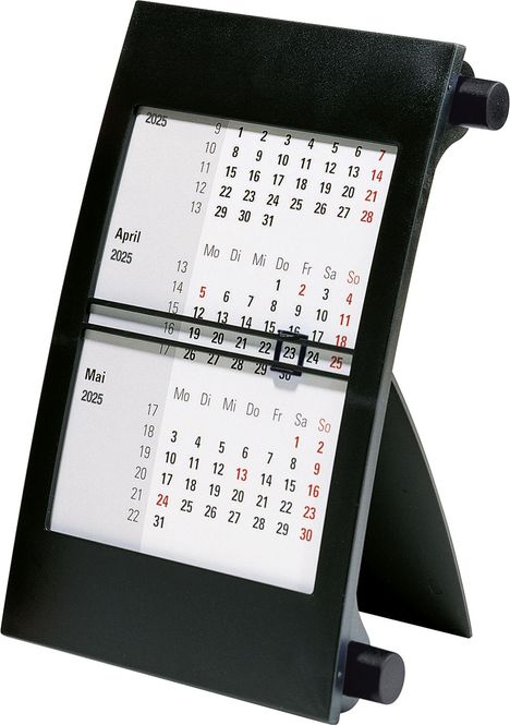 rido/idé 7038000905 3-Monats-Tischkalender (2025)| 1 Seite = 3 Monate| 90 × 120 mm| schwarz, Kalender