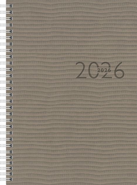 rido/idé 7023036806 | Buchkalender Mod. studioplan int. 2026 | 168×240 mm, Kunstleder, grau, Buch