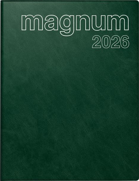 rido/idé 7027042586 | Buchkalender Mod. magnum 2026 | 183×240 mm, Kunststoff, dunkelgrün, Buch