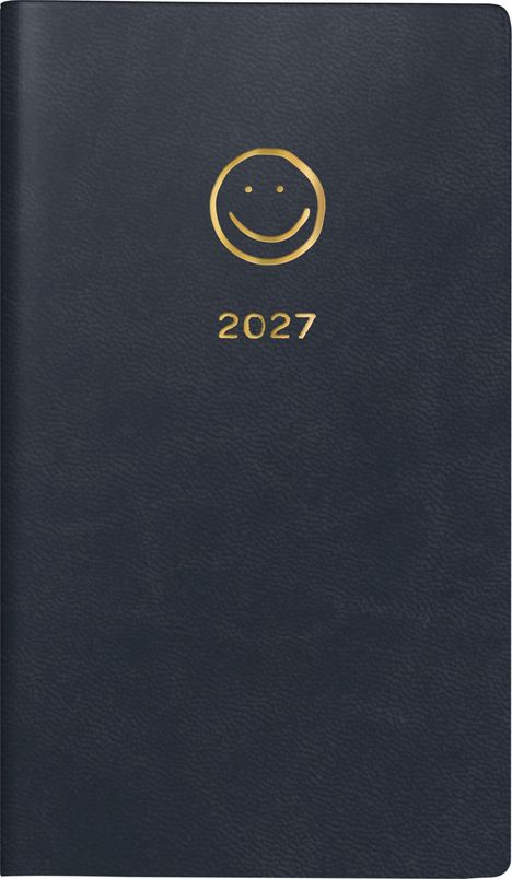"2027" steht in Gold unter einem Smiley-Gesicht, auf einer dunkelblauen Oberfläche.