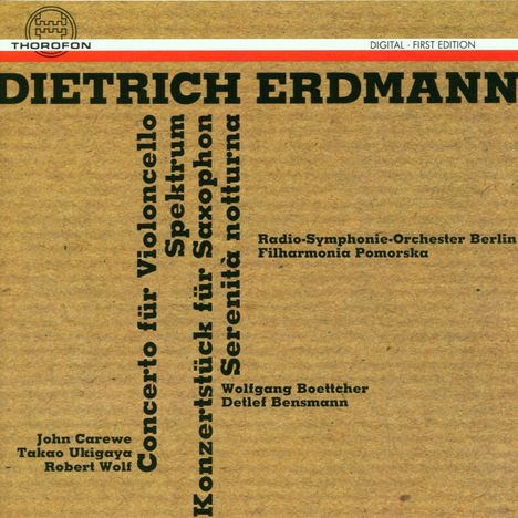 Dietrich Erdmann (1917-2009): Cellokonzert, CD